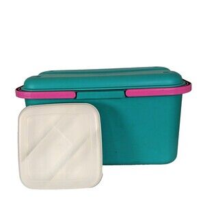 EAGLE Craftstor Craft Storables Lidded Bin & Three Section Organizer Green Case